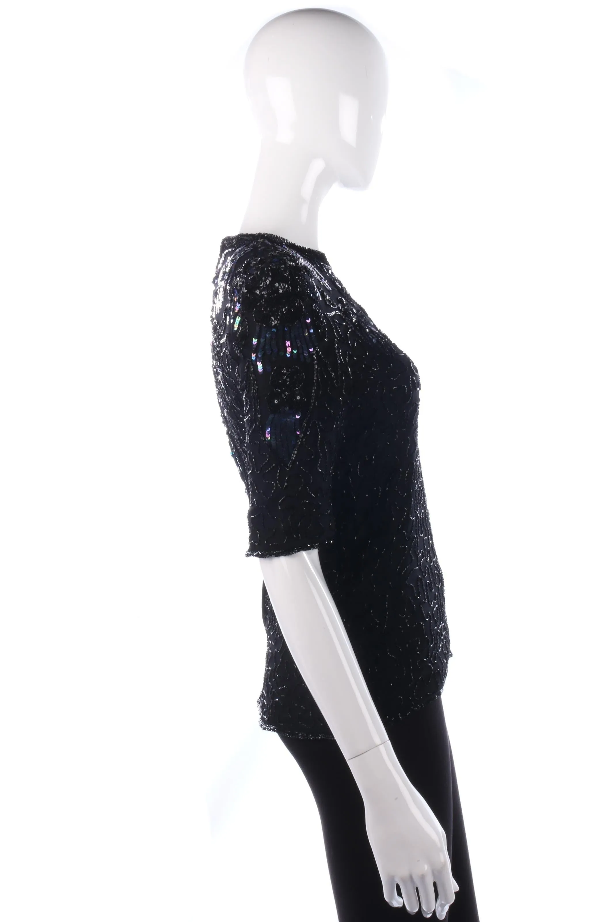 Frank Usher black beaded top size 10