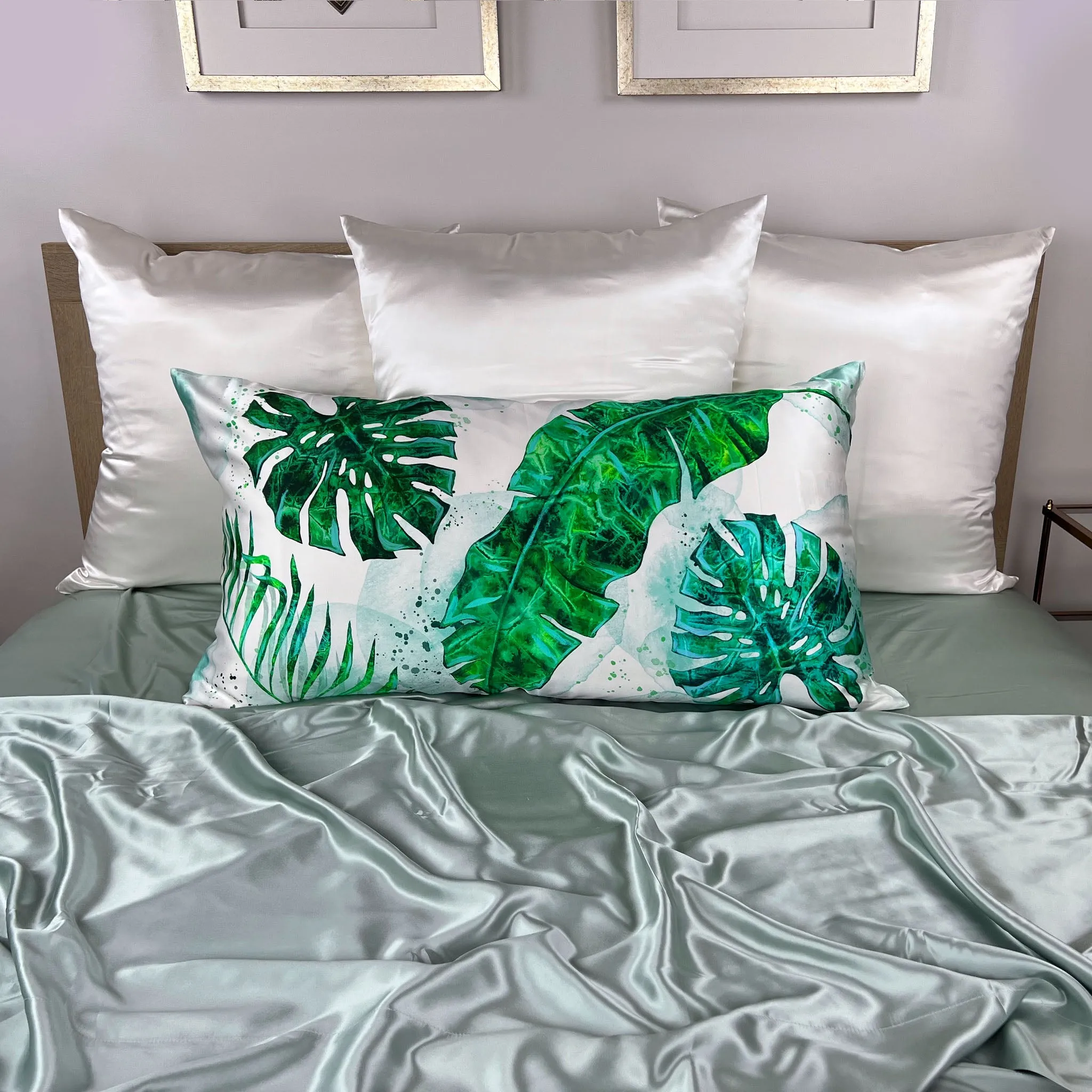 Gallery Collection Silk Pillowcase - Tropical Palms