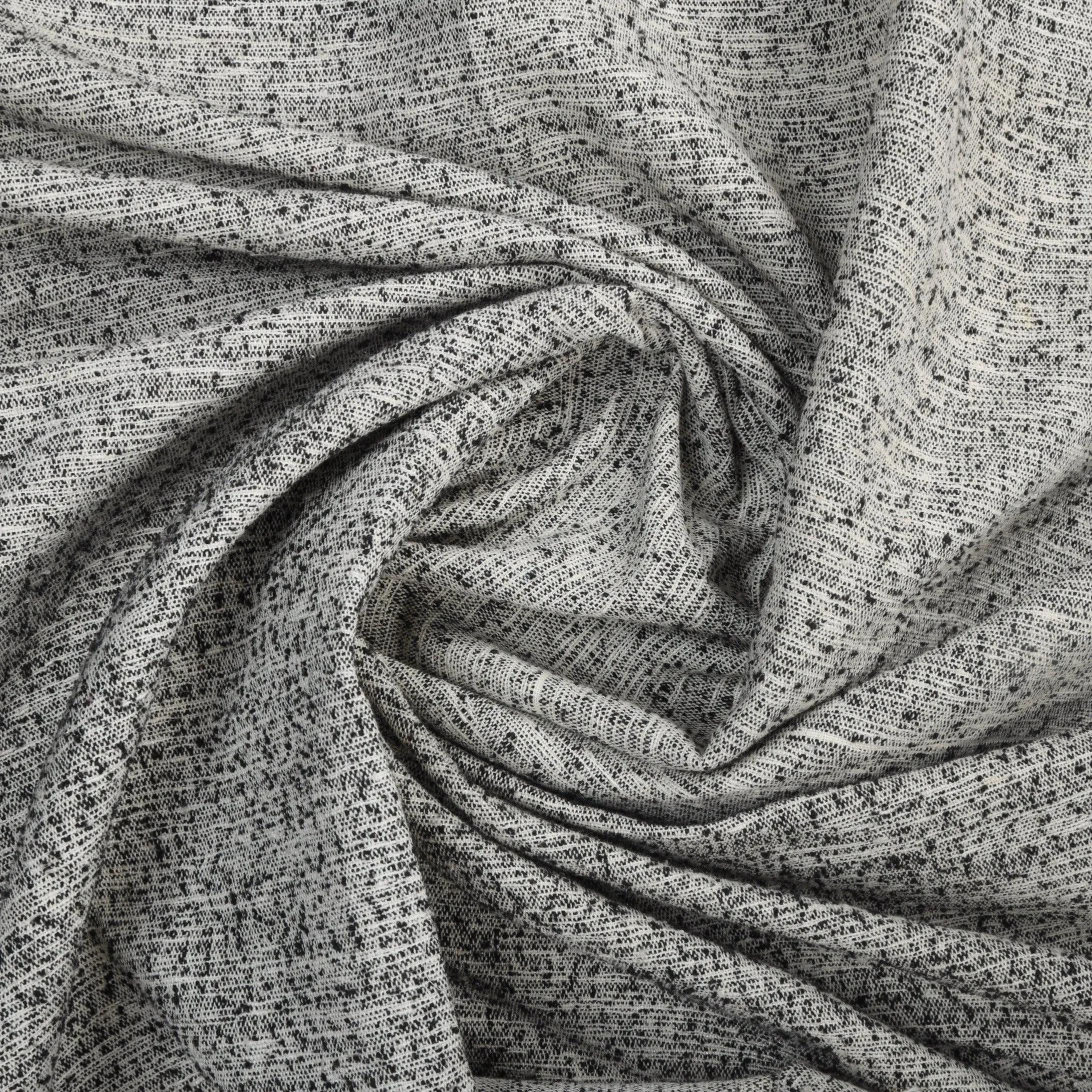 Grey And Black Solid Jacquard Tapestry Fabric