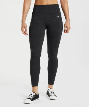 Gymshark Adapt Marl Seamless Leggings - VLT | Black/Smokey Grey