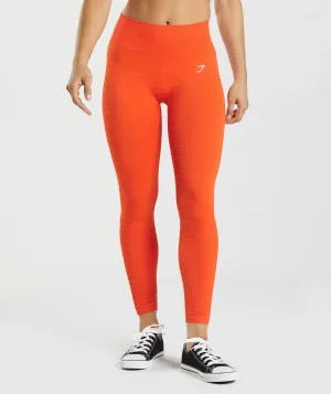 Gymshark Adapt Marl Seamless Leggings - VLT | Pepper Red/Zesty Orange