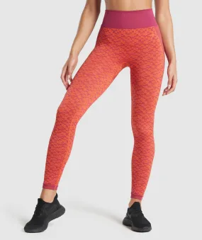 Gymshark WTFlex Seamless High Waisted Leggings - Chevron | Pink