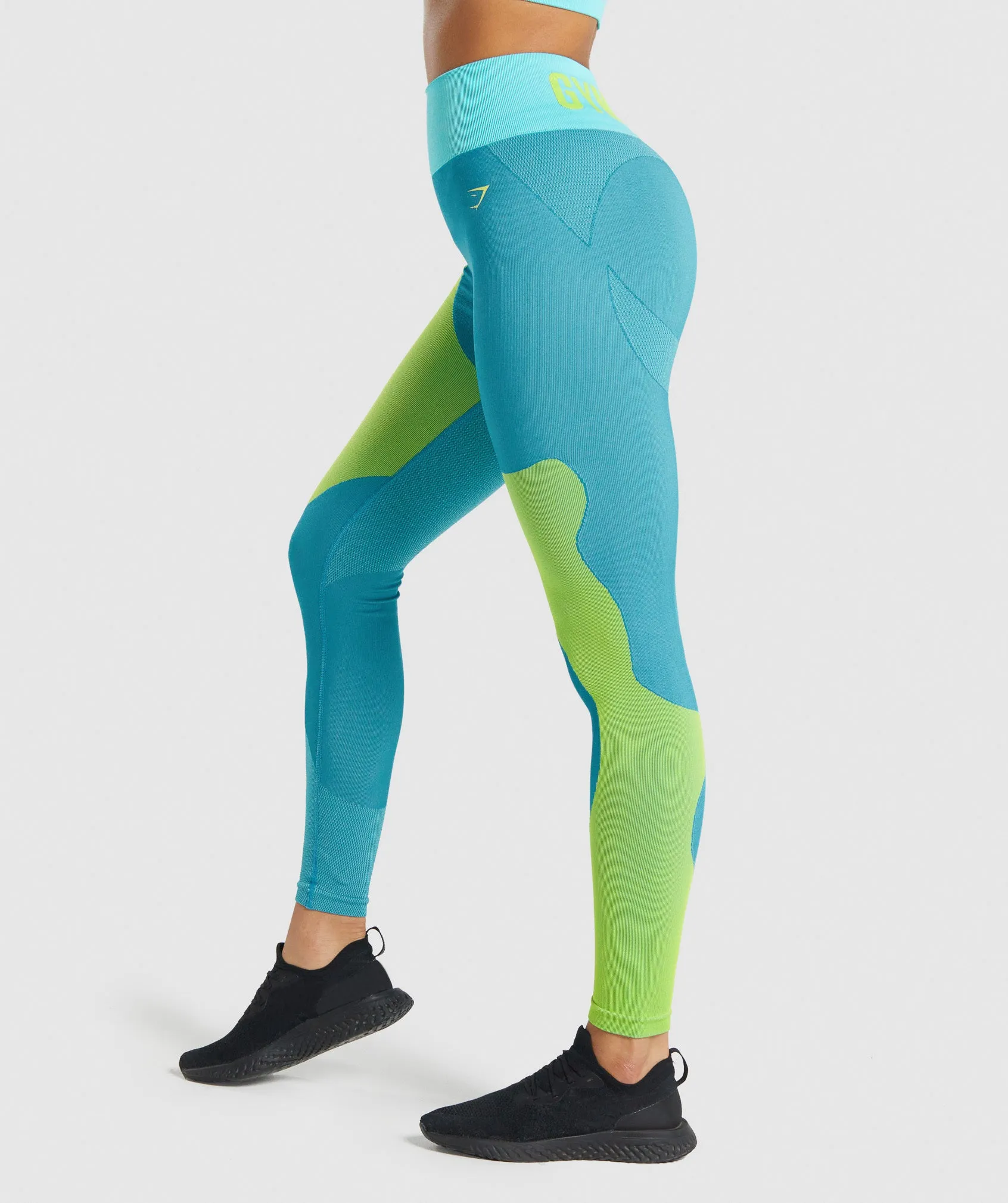 Gymshark WTFlex Seamless High Waisted Leggings - Wavy | Blue