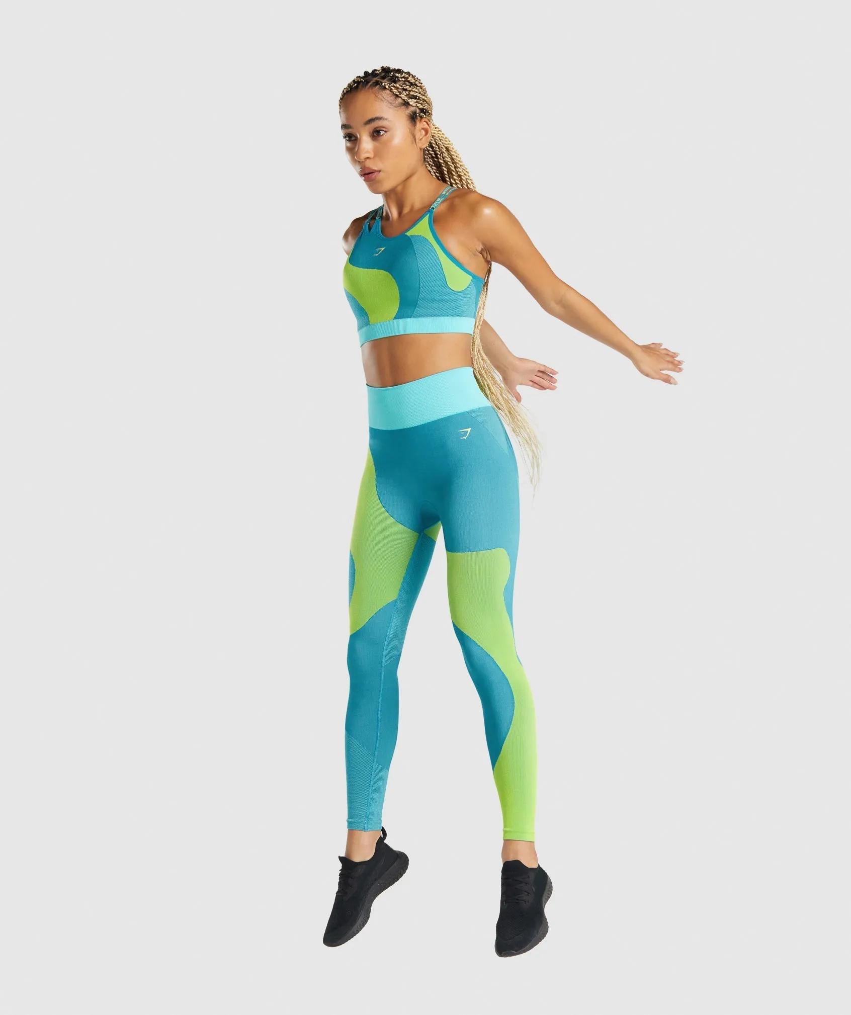 Gymshark WTFlex Seamless High Waisted Leggings - Wavy | Blue