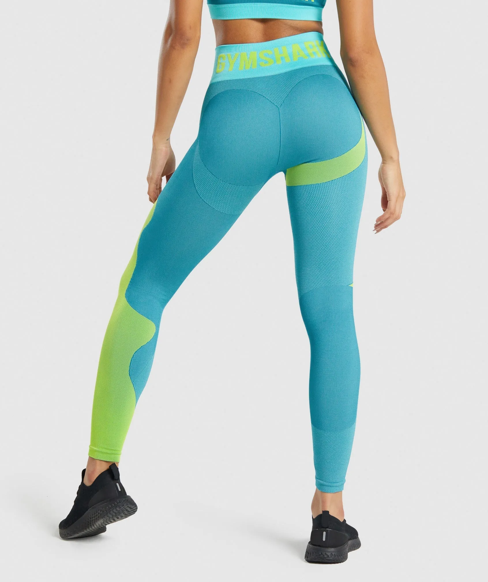 Gymshark WTFlex Seamless High Waisted Leggings - Wavy | Blue