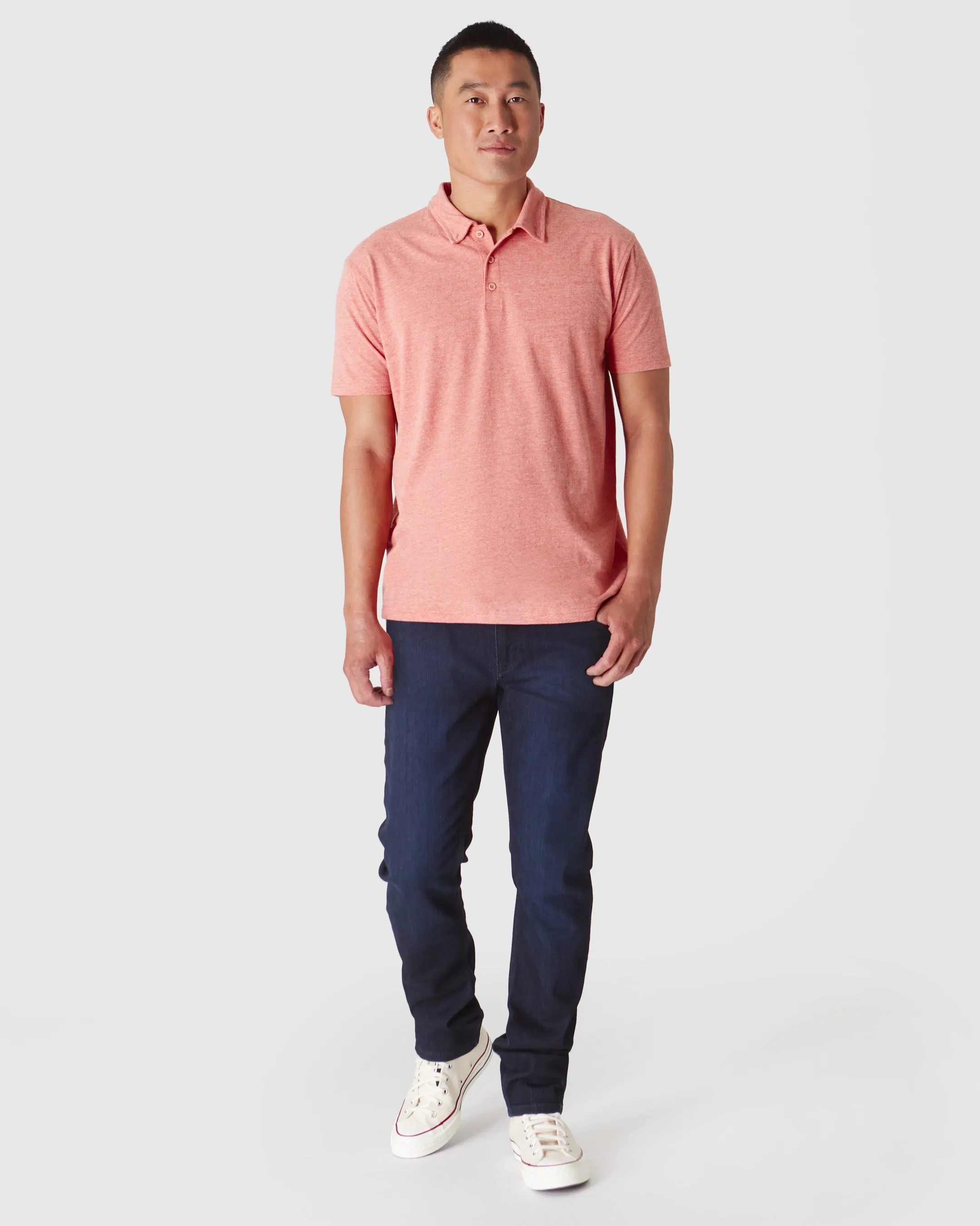 Heather Cayenne Short Sleeve Polo