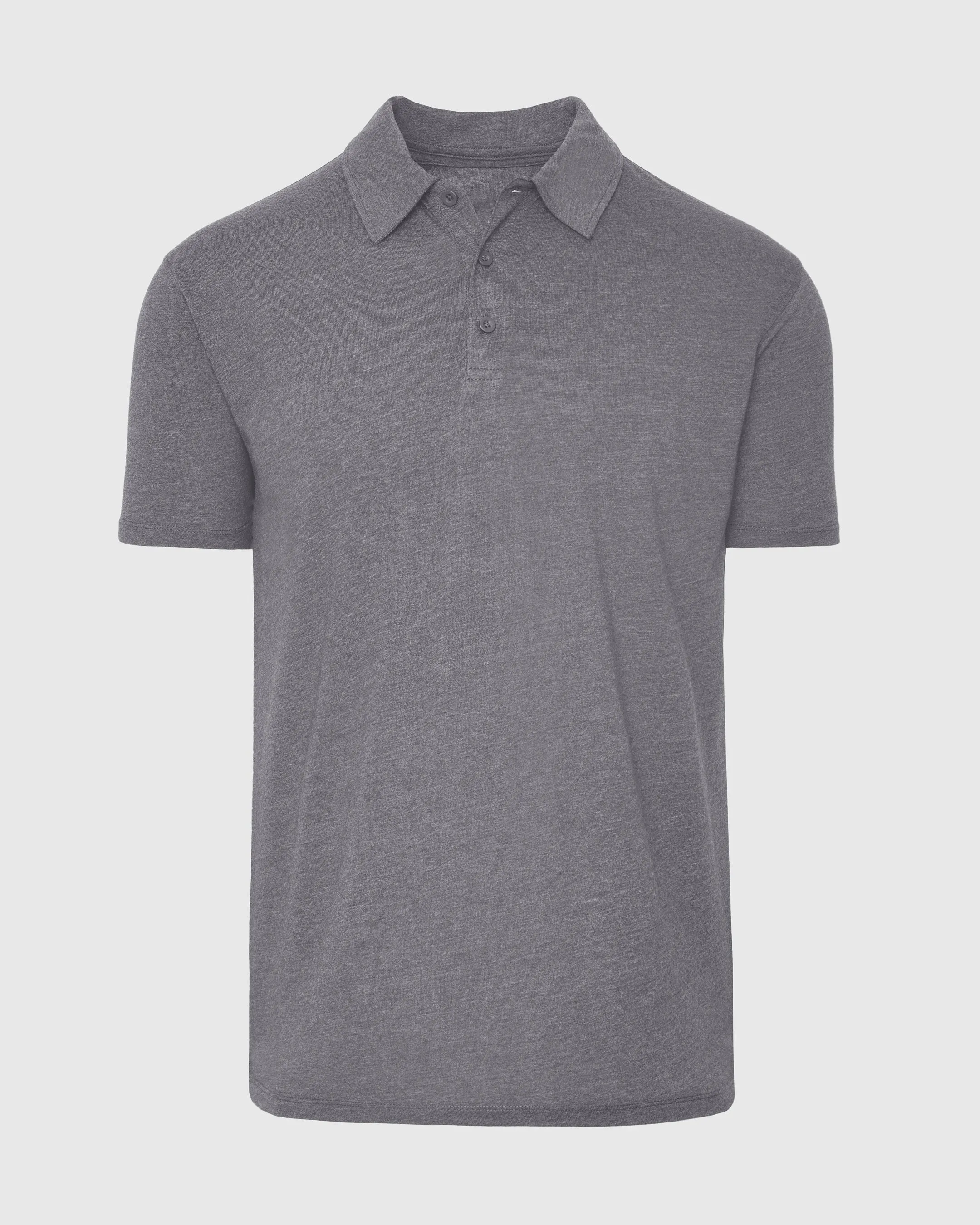 Heather Graphite Short Sleeve Polo