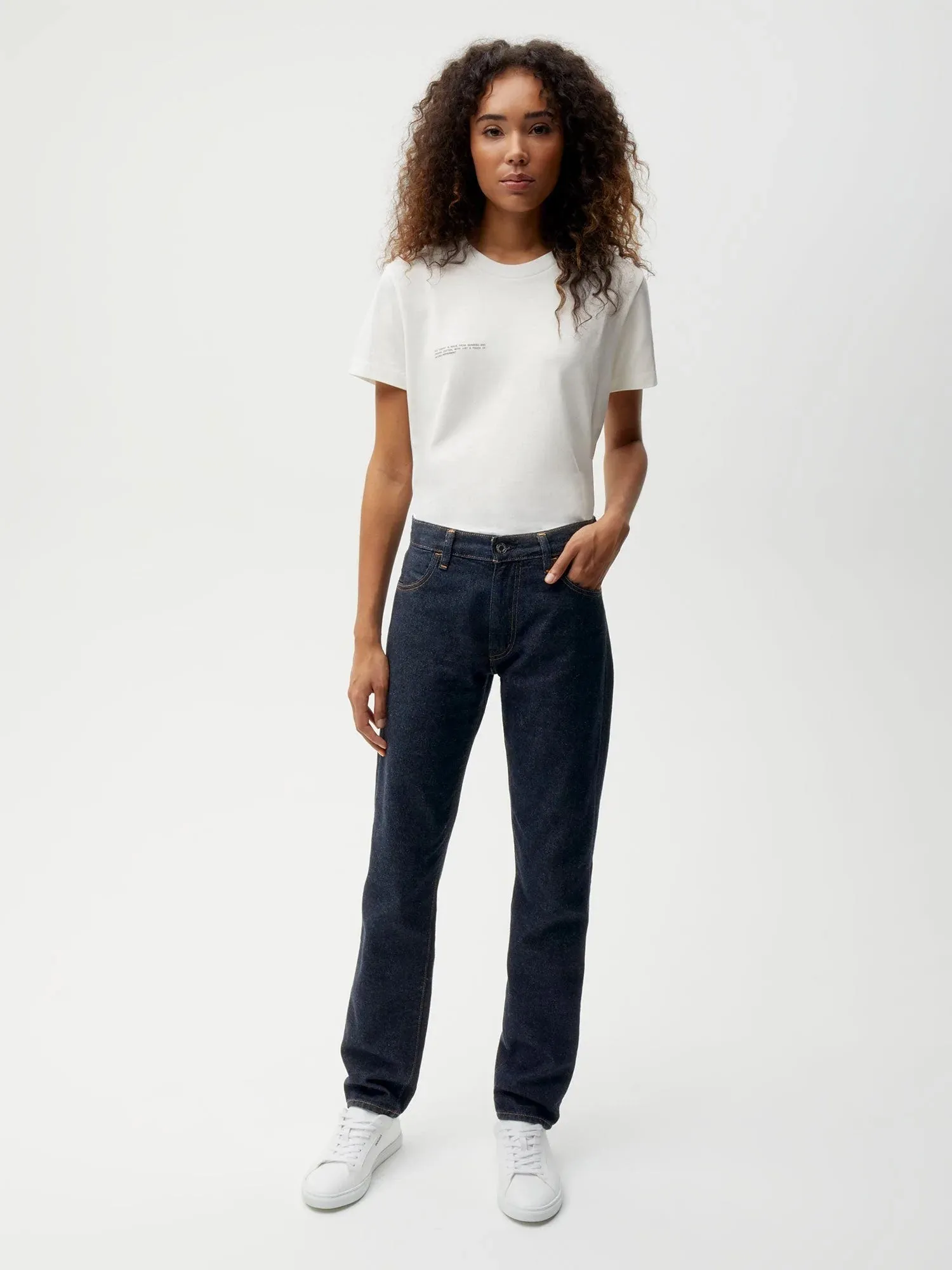 Hemp Denim Straight-Leg Jeans—rinse wash