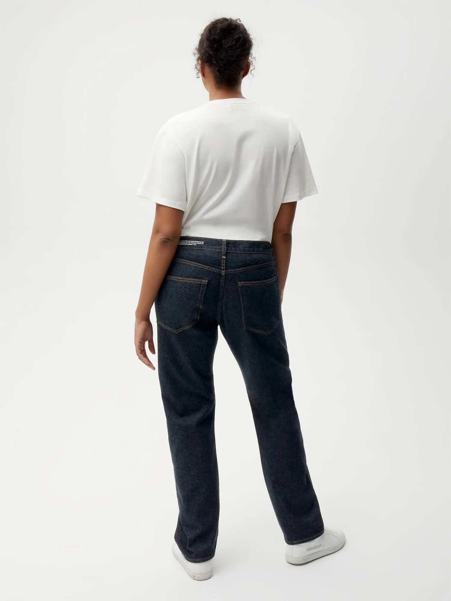 Hemp Denim Straight-Leg Jeans—rinse wash