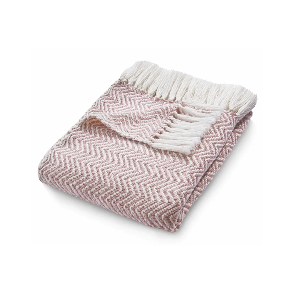 Herringbone Throw Rose