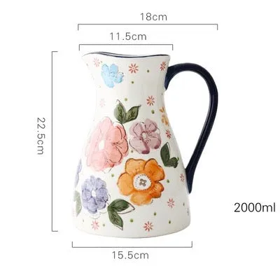 Hilda Hand Painted Ceramic Water Jug