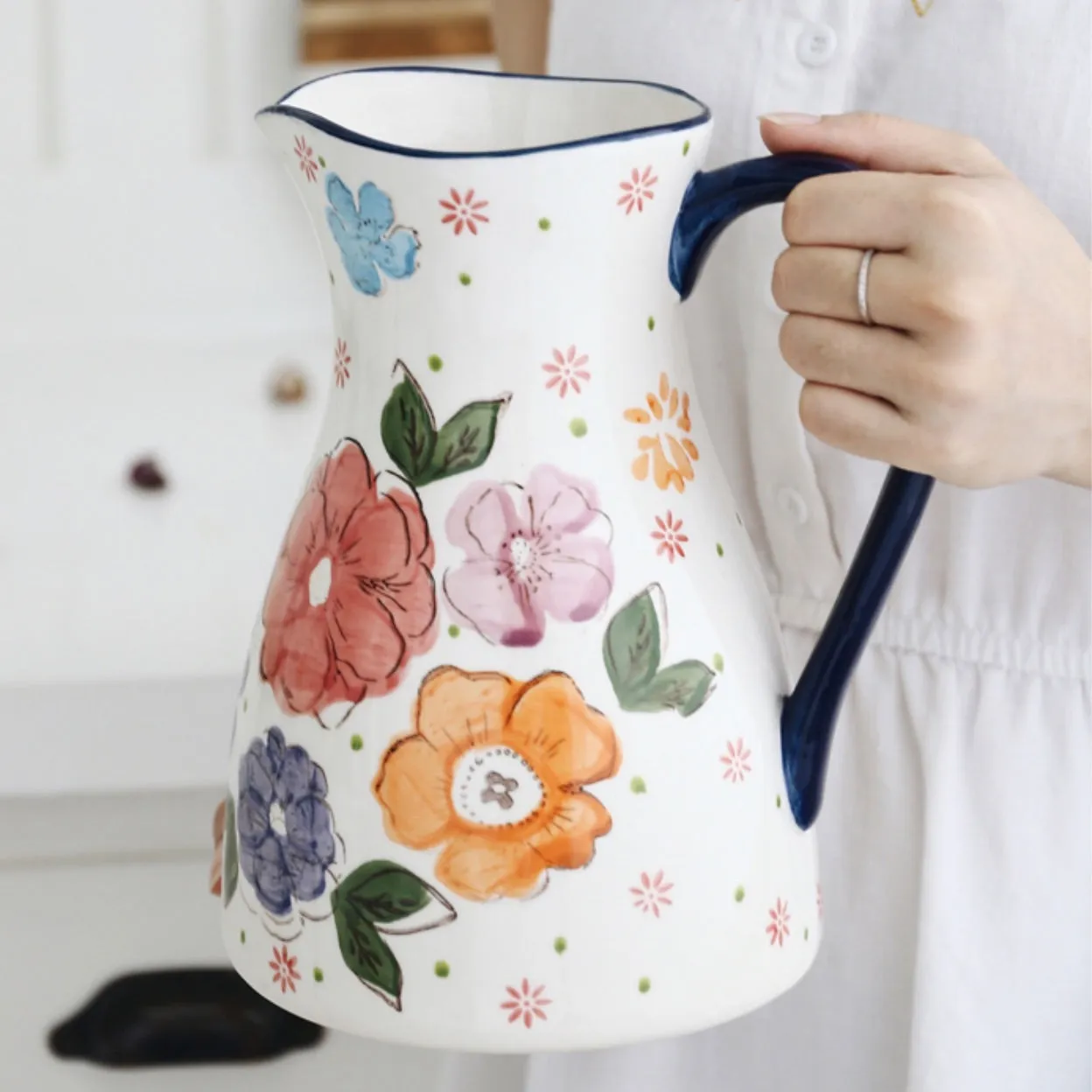 Hilda Hand Painted Ceramic Water Jug