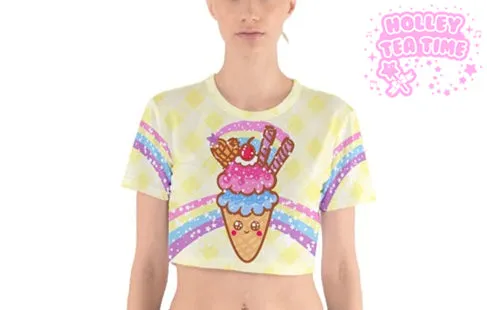 Ice Cream Picnic Cotton Crop Top [made to order]