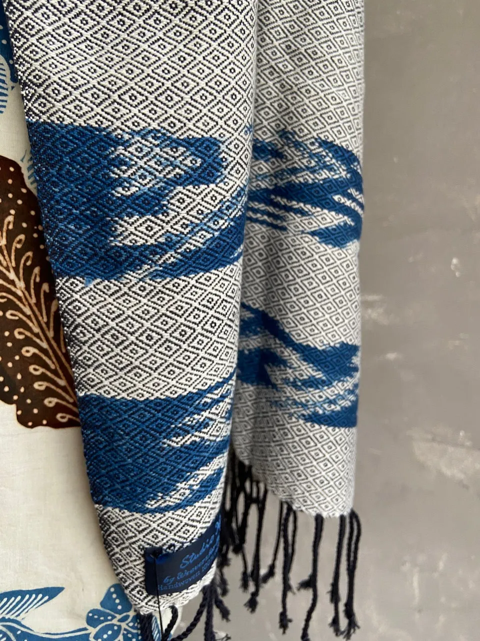 Indigo Blue Ikat Stole