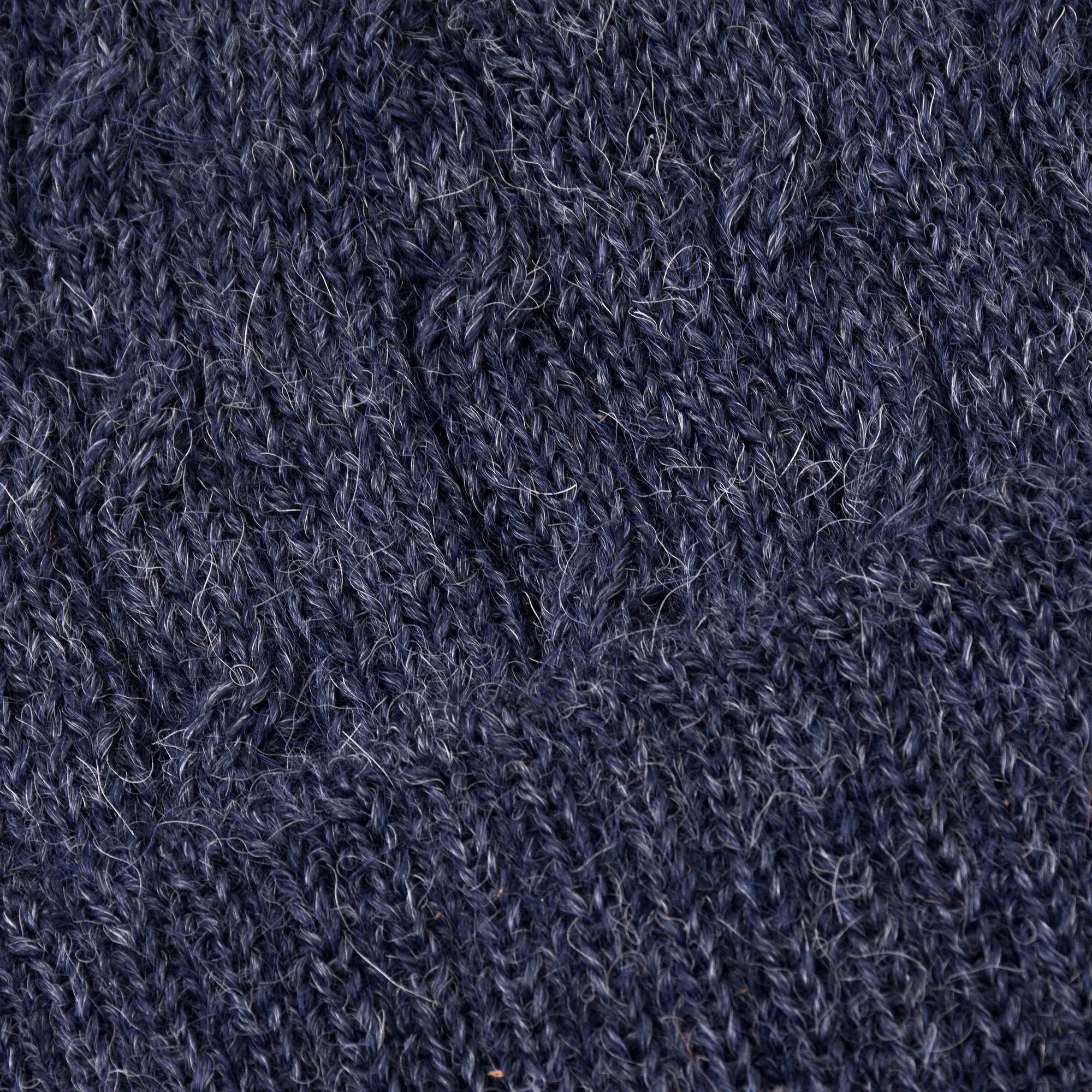 Indigo Braid Cascade Cable-Knit 100% Alpaca Hat in Indigo from Peru