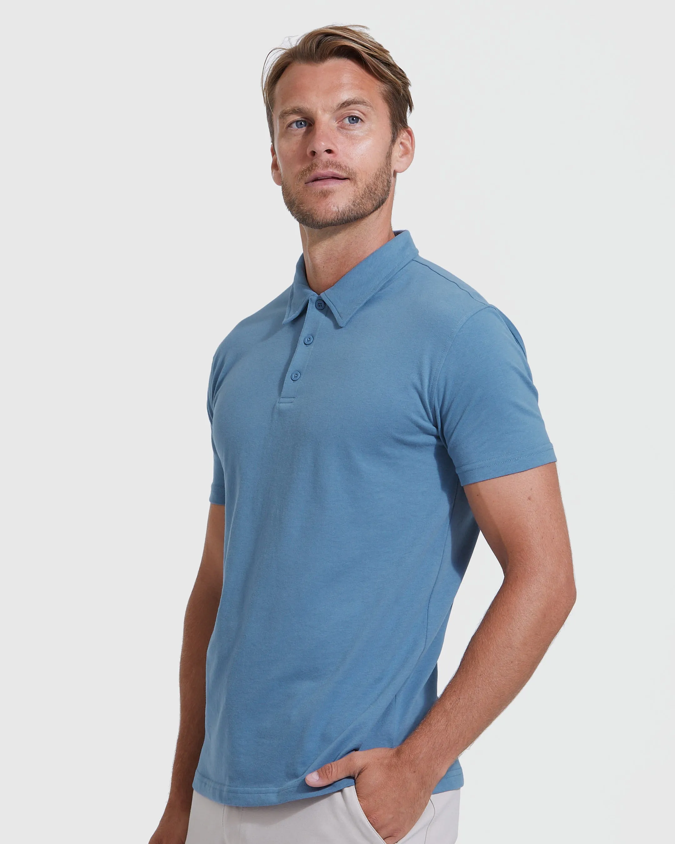 Indigo Short Sleeve Polo