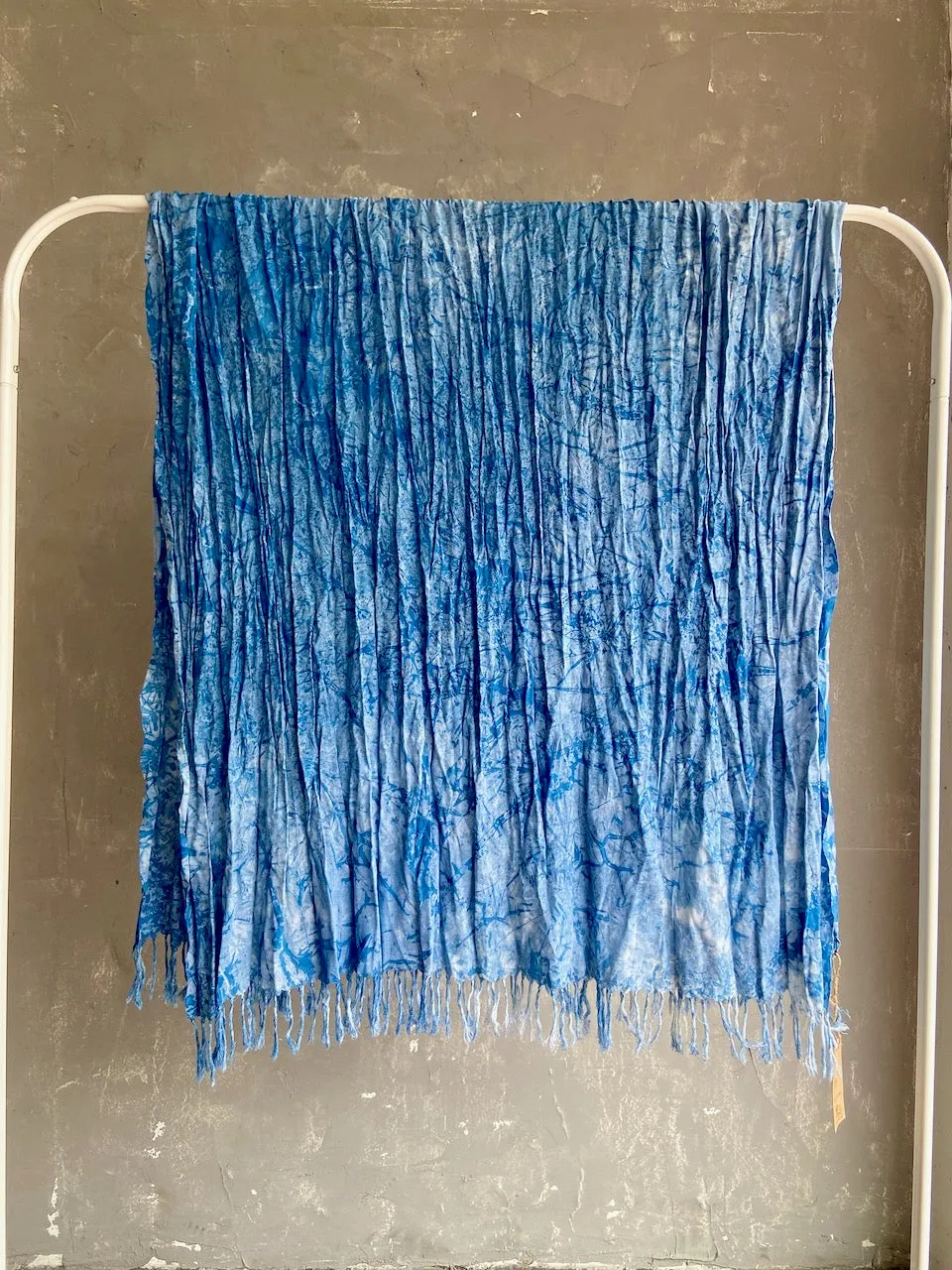 Indigo tied dyed stole