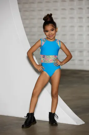 Kandi Kouture | Children's Cotton Candy Leotard | Electric Blue