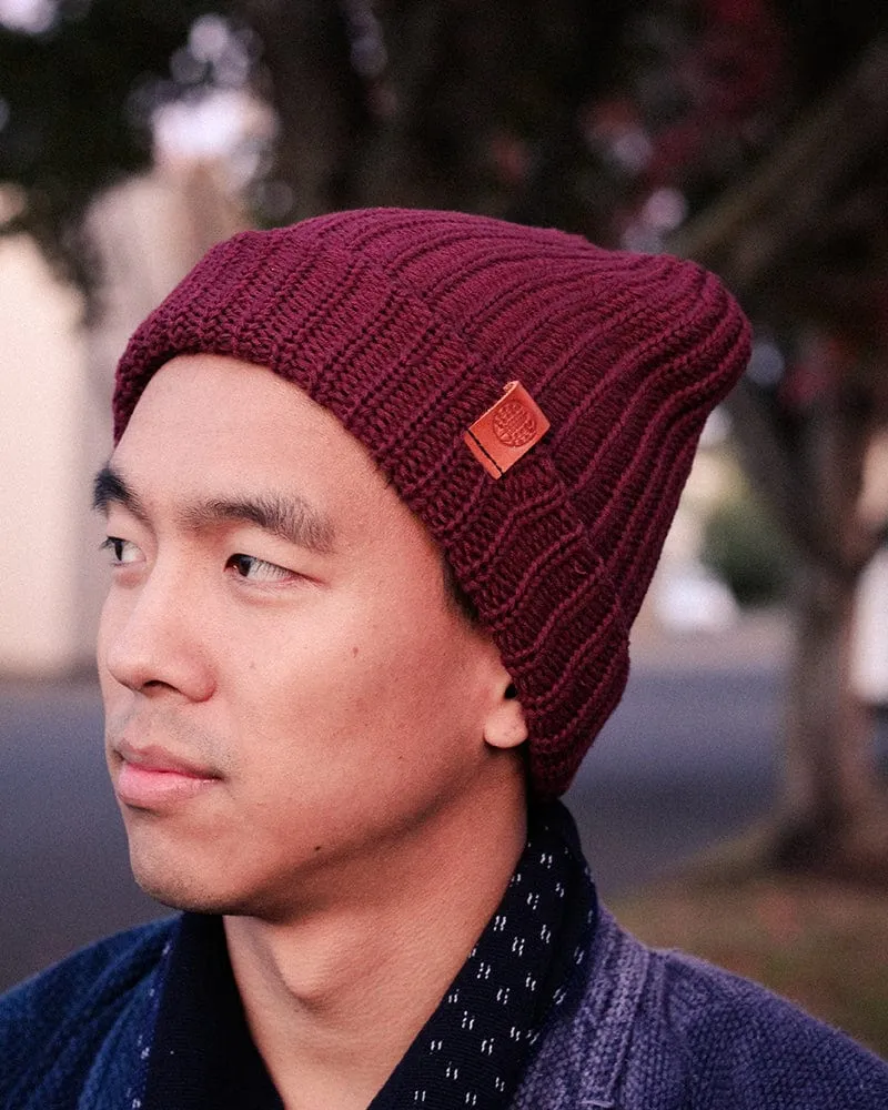 Kiriko Original Knit Cap, Burgundy, 9 ˝