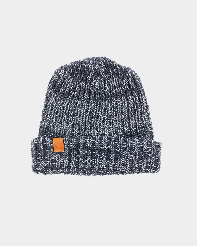 Kiriko Original Knit Cap, Marbled Navy and Light Blue, 9 ˝