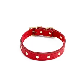 Lambert Classic Studded Leather Dog Collar Cayenne