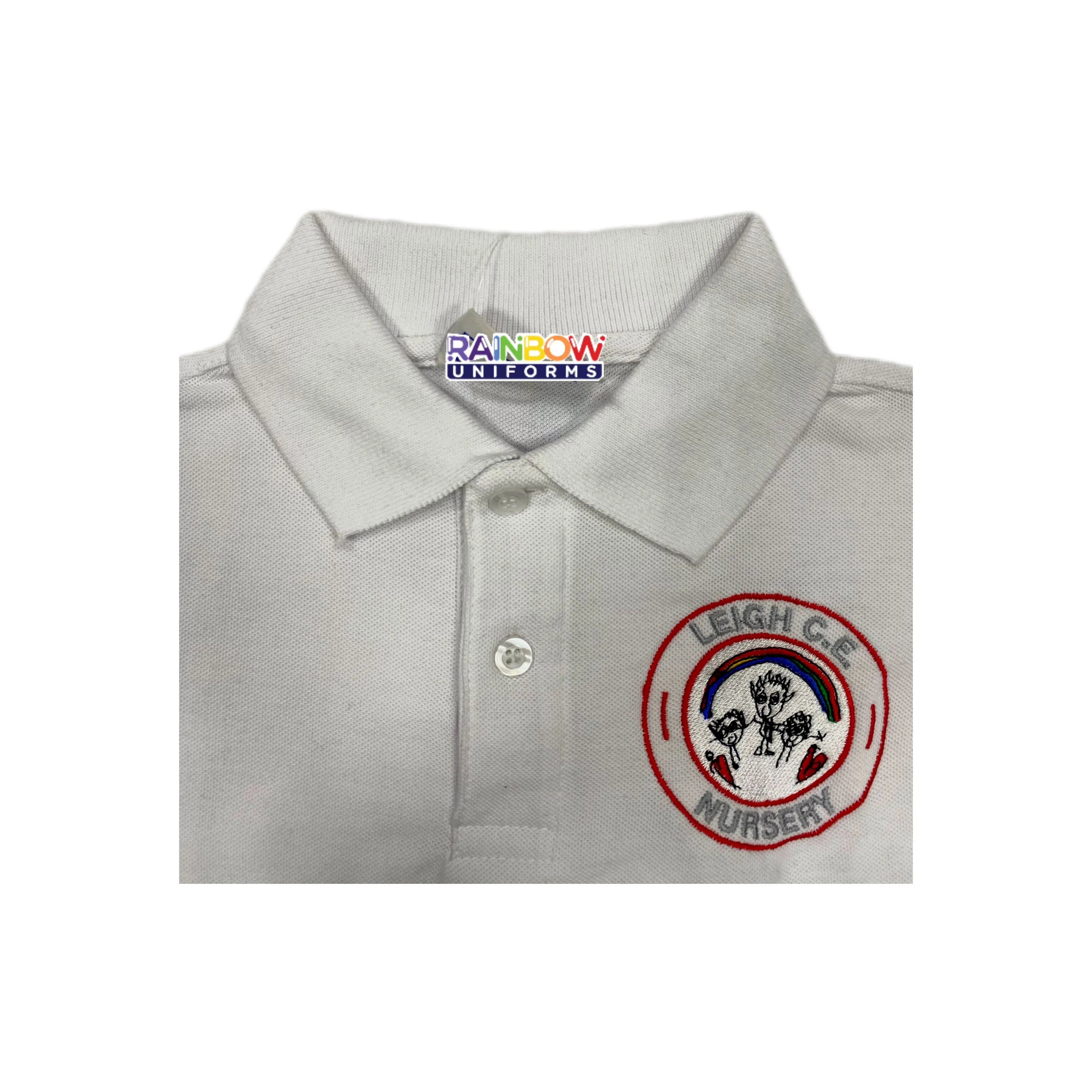 Leigh CE Nursery Polo Shirts - White