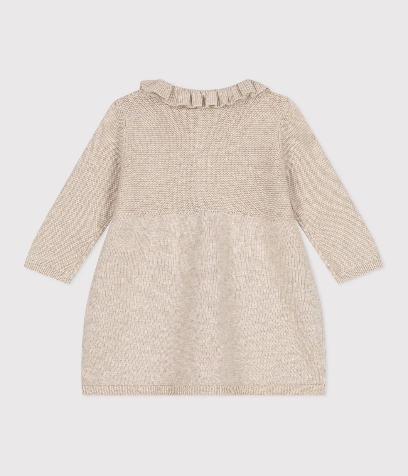 LONG-SLEEVED KNITTED COTTON DRESS