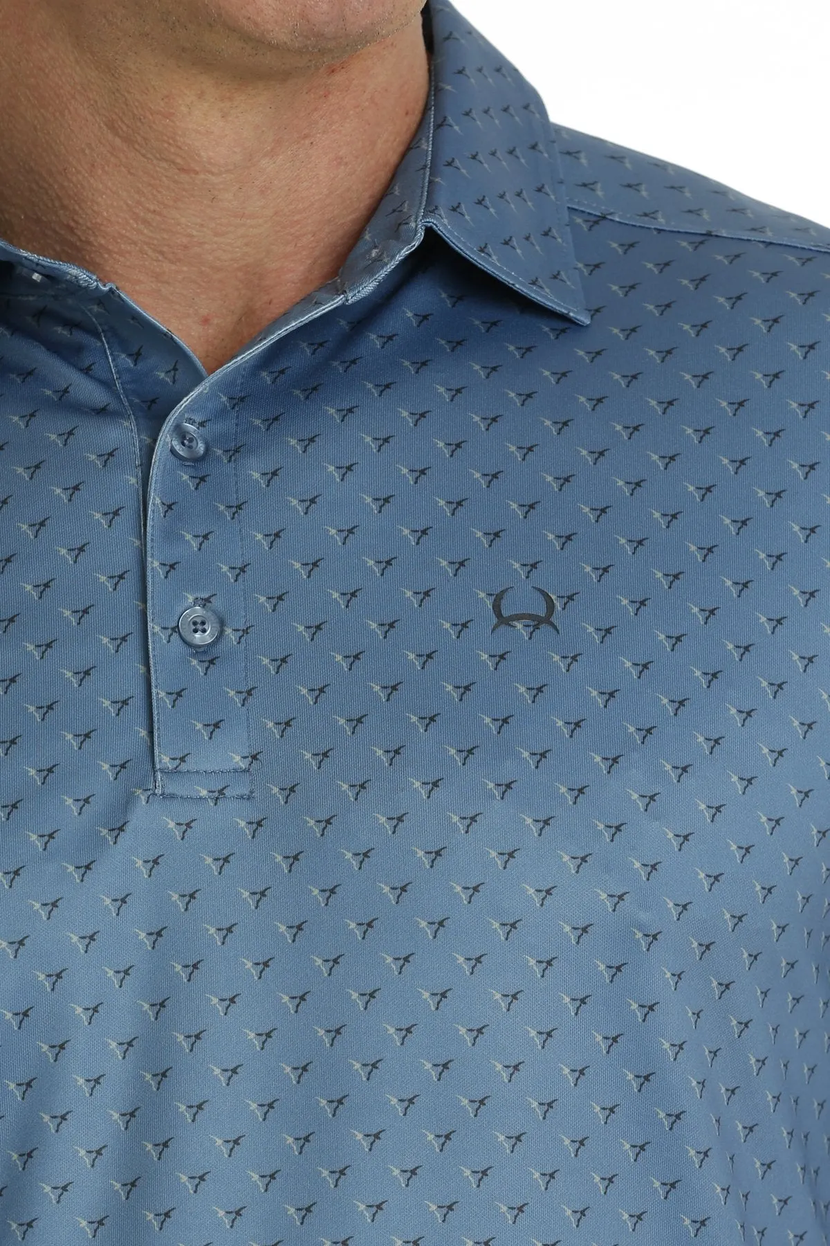 Men's Cinch Arenaflex Blue Print Polo