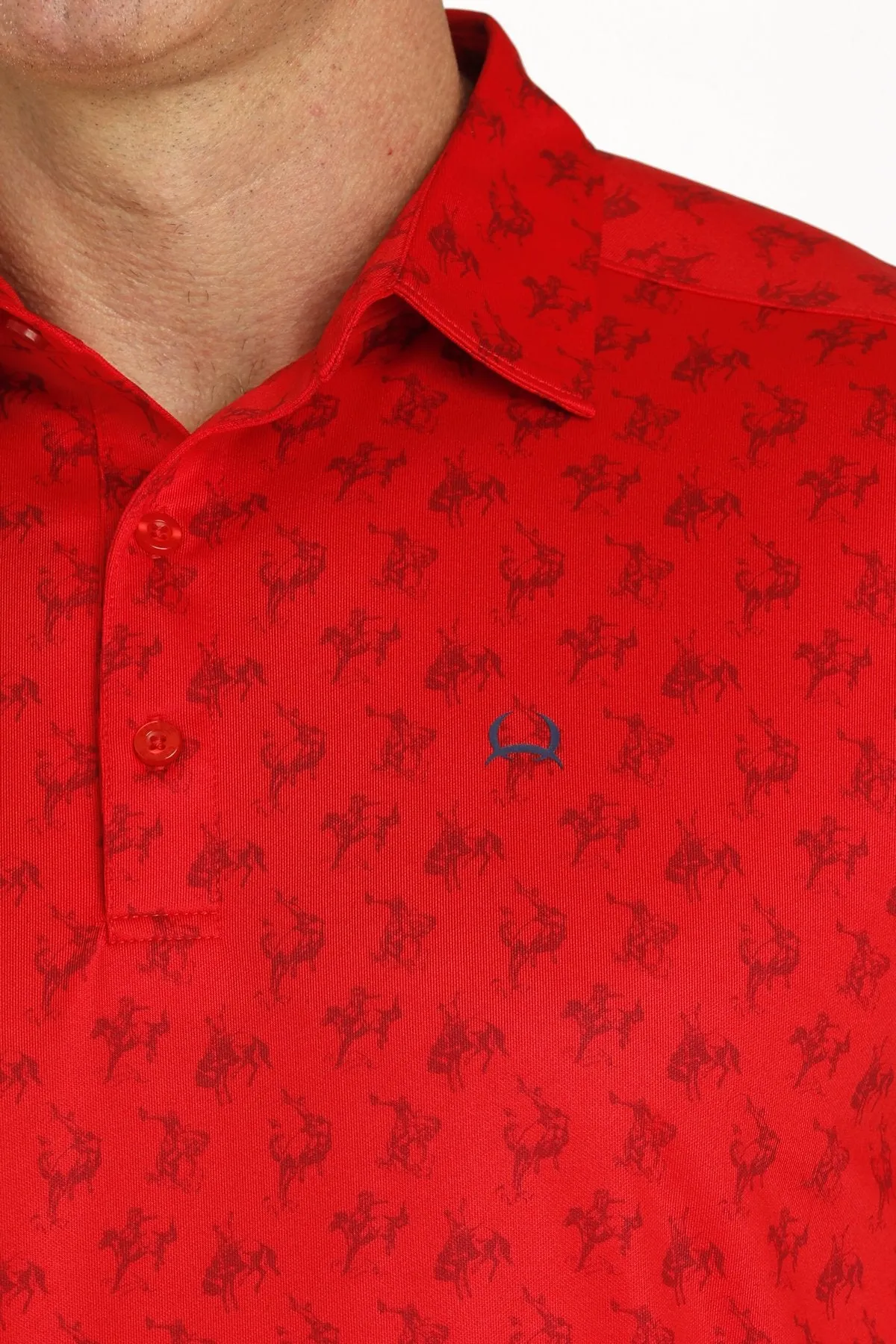 Men's Cinch Arenaflex Red Bronc Print Polo