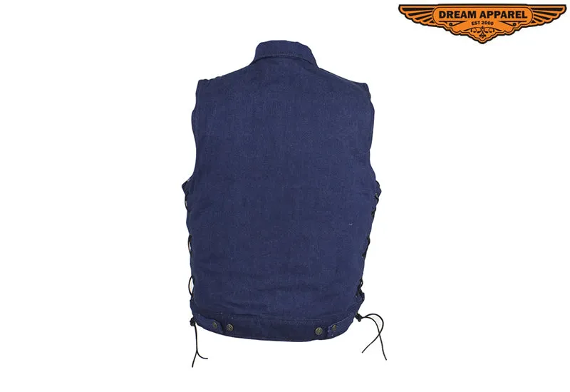 Men's Denim Concealed Carry Vest