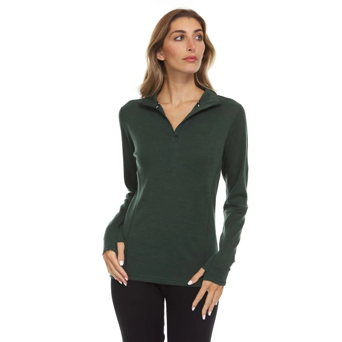 Midweight - Sequoia Women's 1/4 Zip 100% Merino Wool