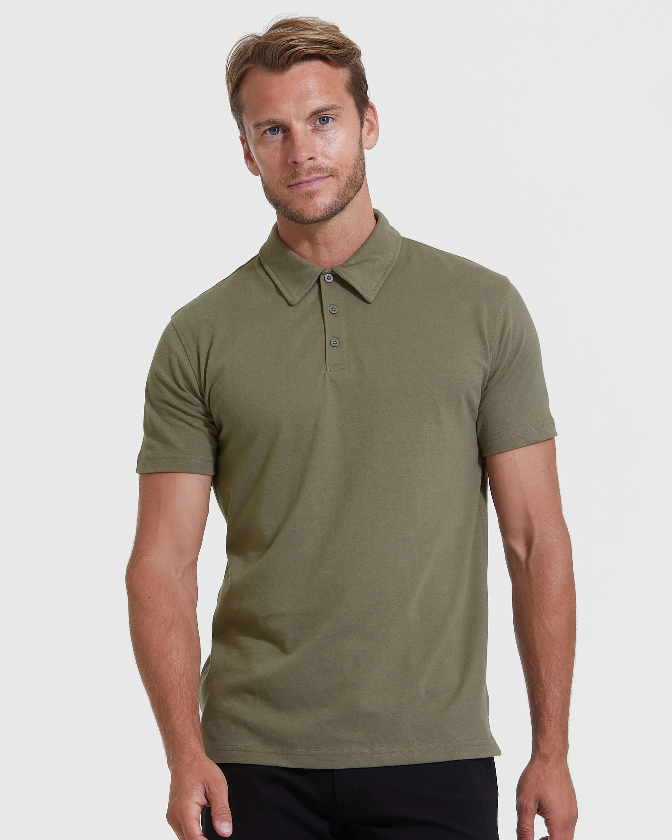 Military Green Short Sleeve Polo