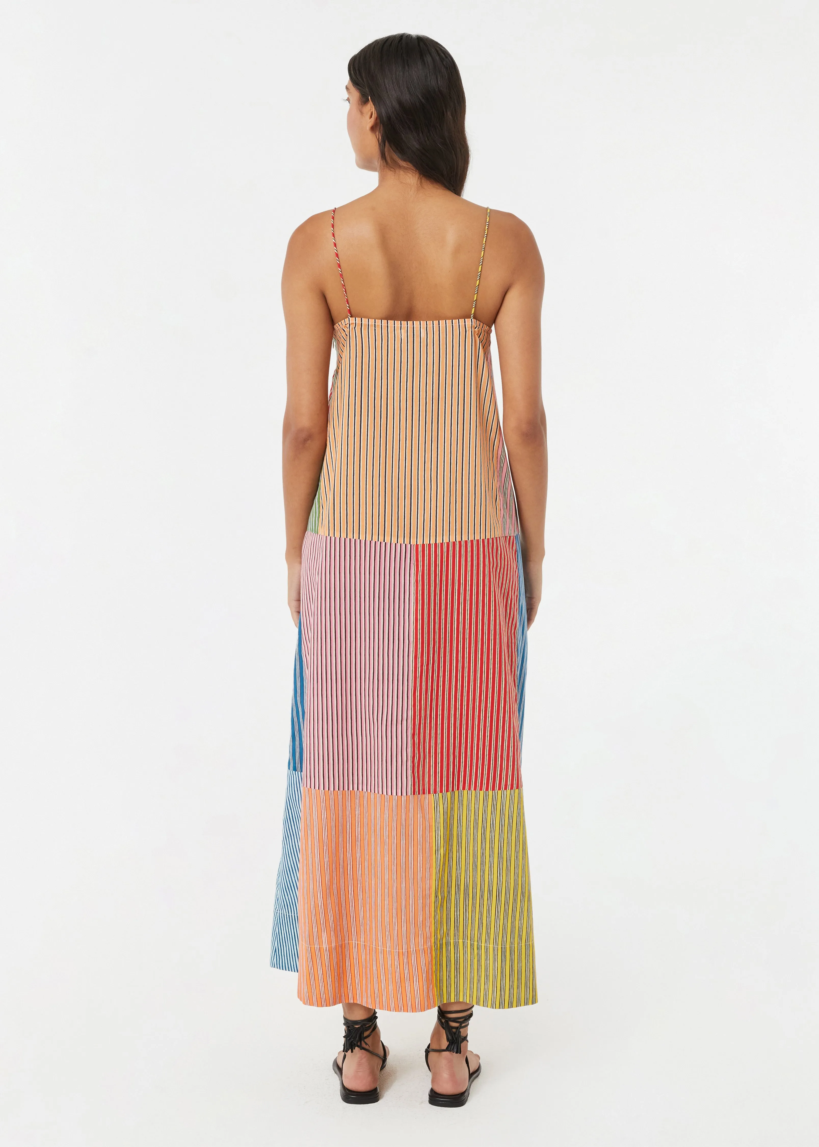 Nadia Dress | Multi Stripe Patchwork