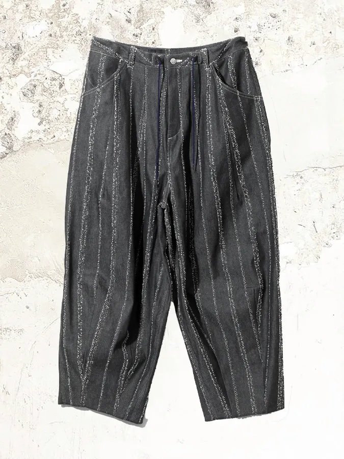 Needles Indigo Stripe Large Trousers