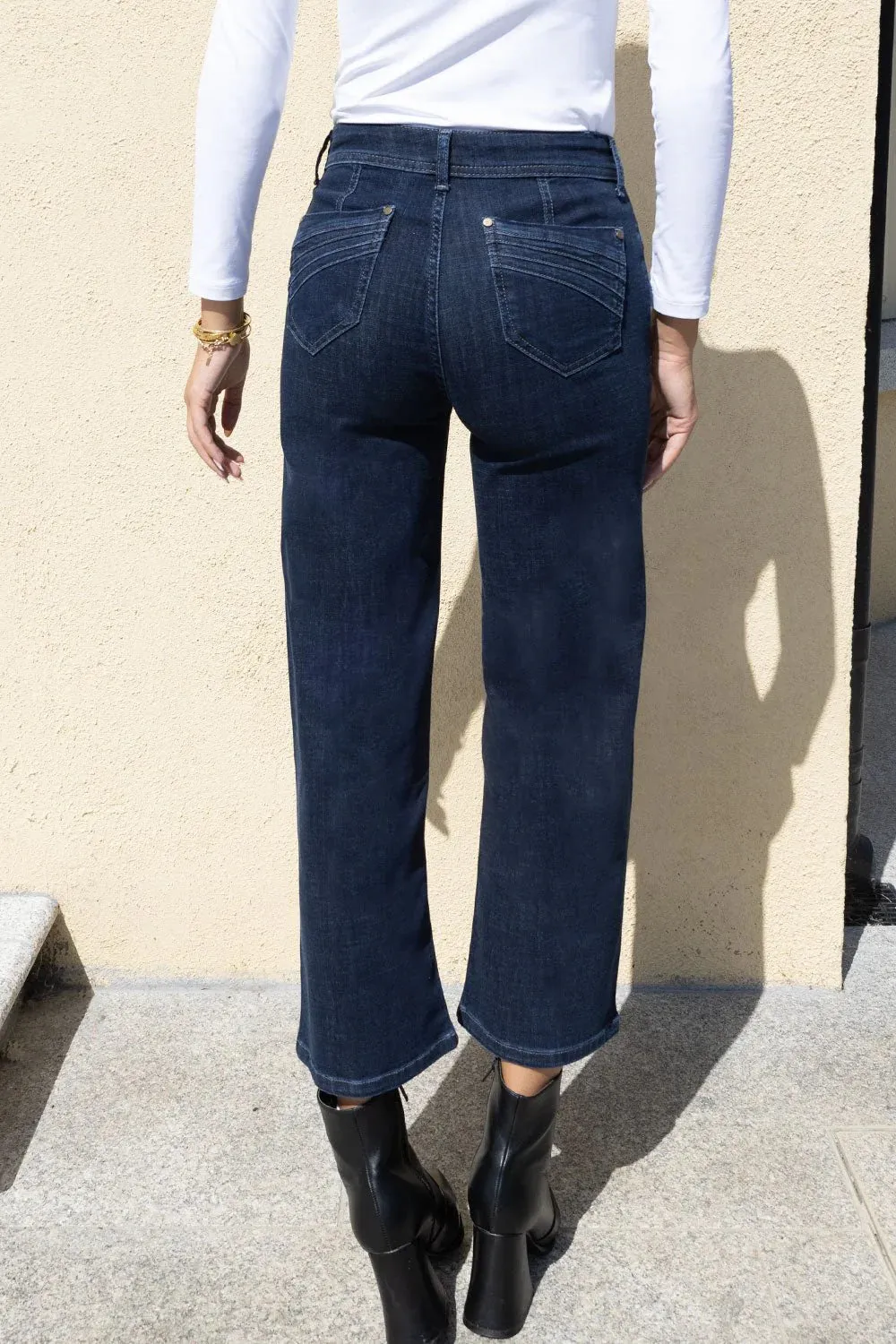 No2morrow Napoli Indigo Wide leg denim trouser 27" Leg