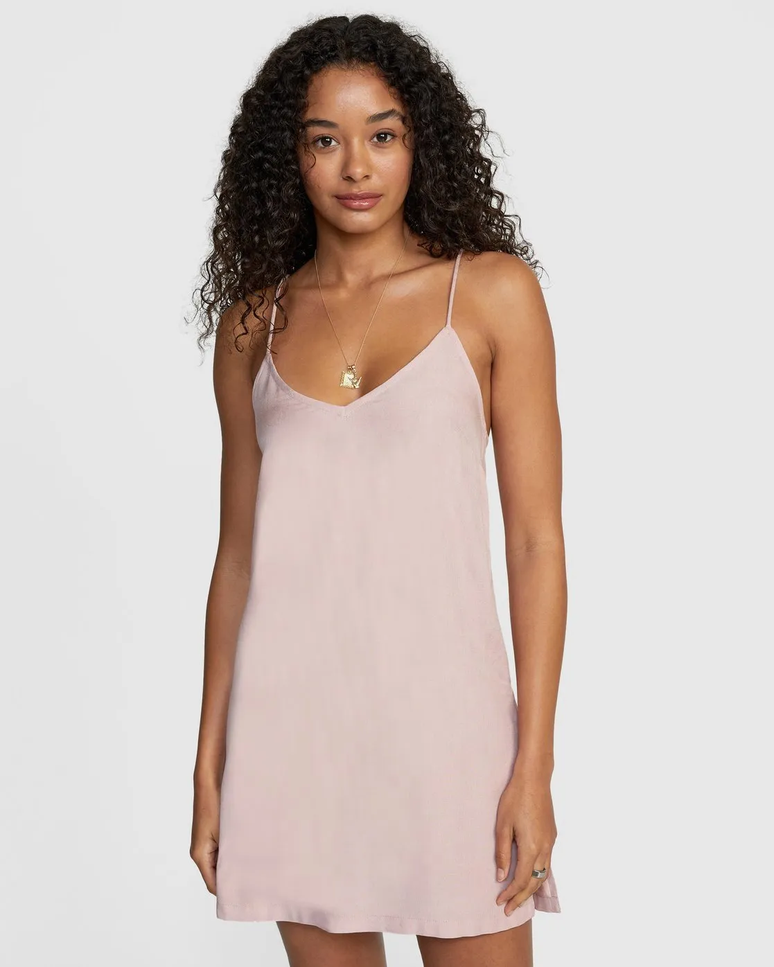 Odyssey Striped Tank Dress - Pale Mauve