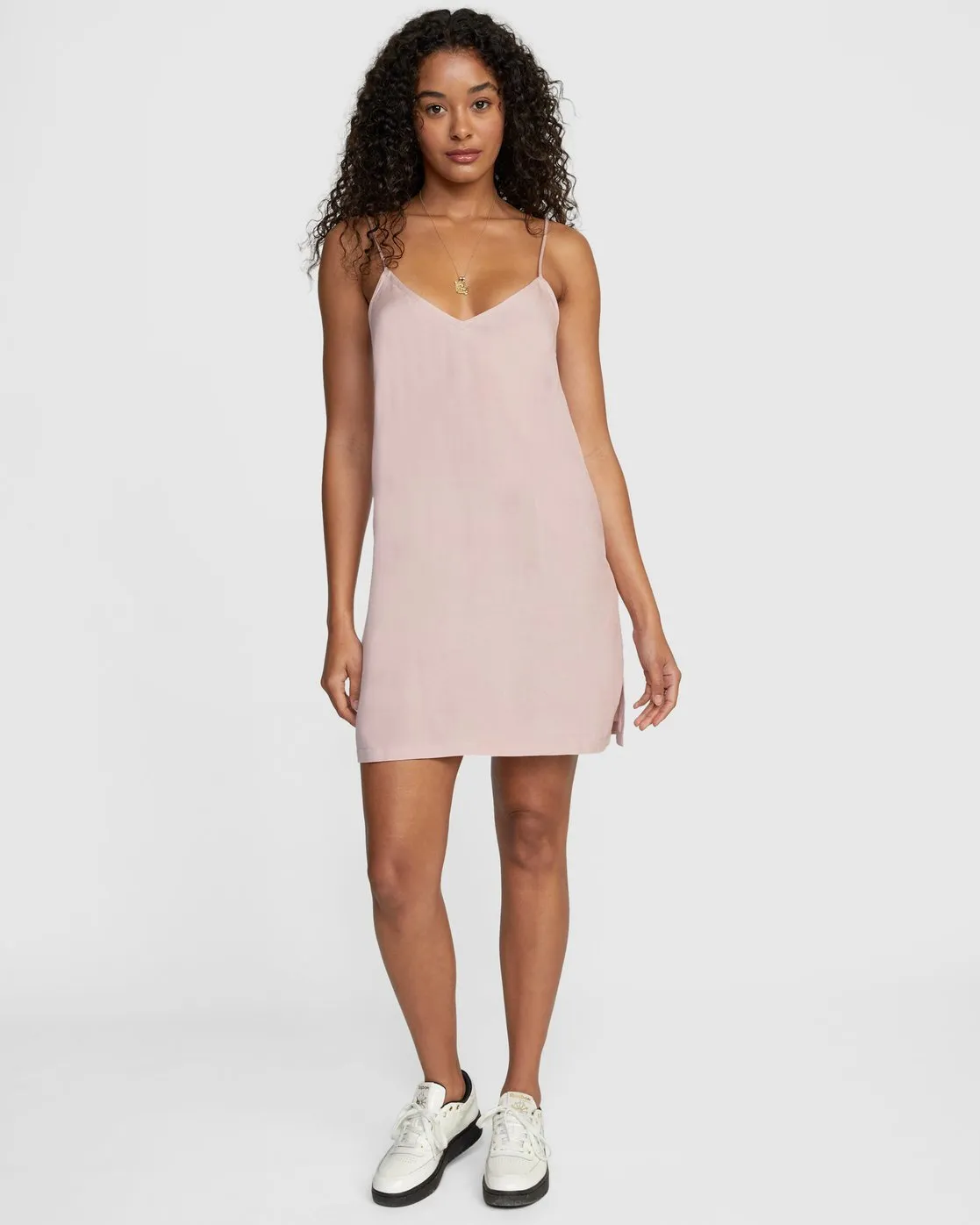 Odyssey Striped Tank Dress - Pale Mauve