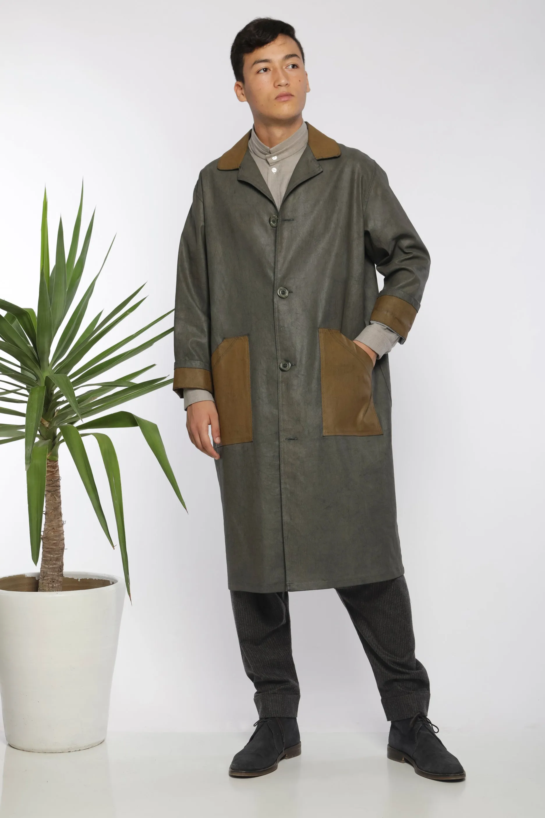 Olive trench coat