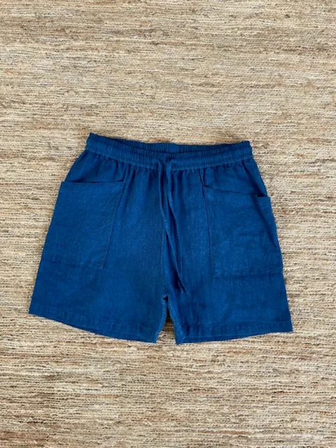 Organic Indigo Hand-Dyed Hemp Shorts