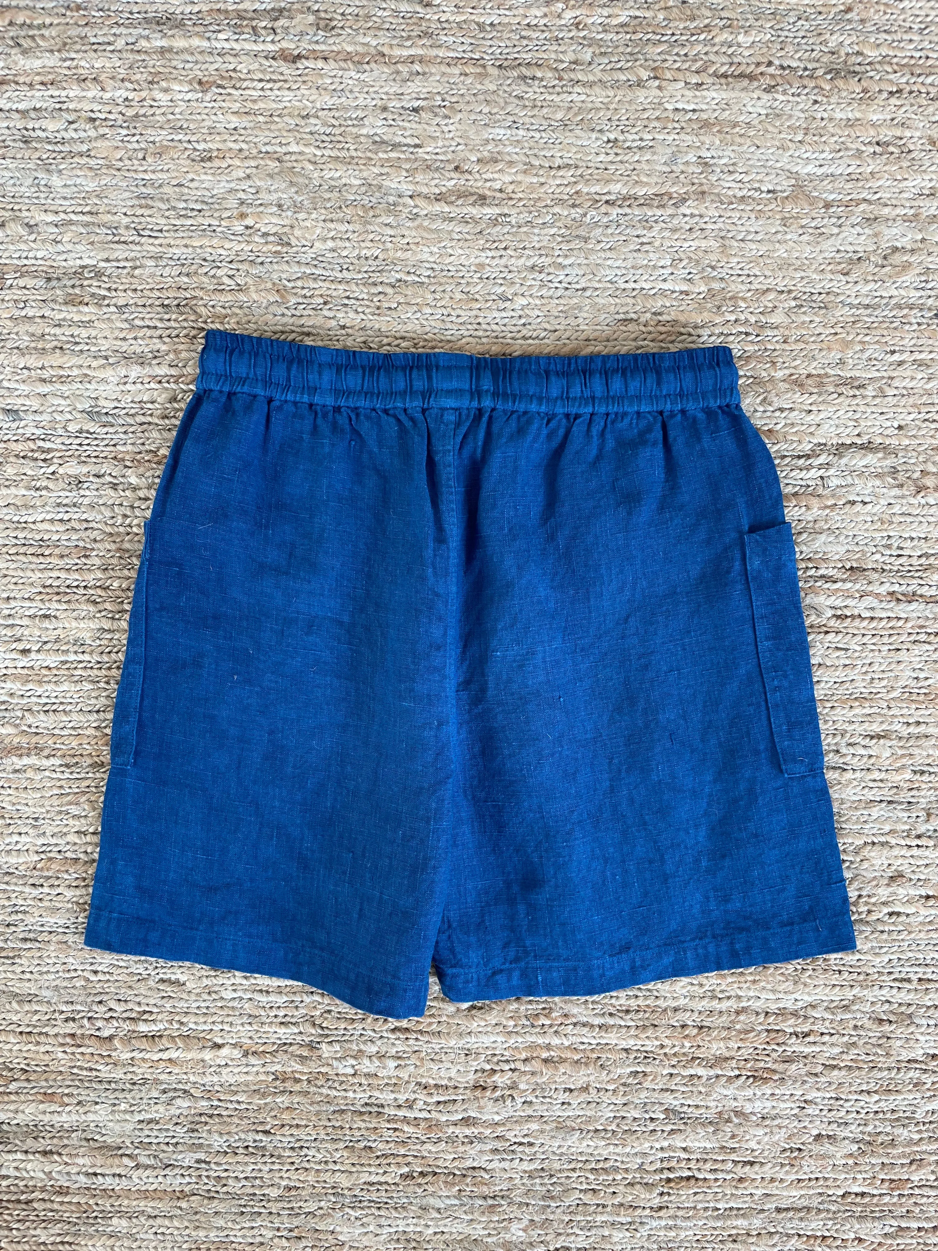 Organic Indigo Hand-Dyed Hemp Shorts