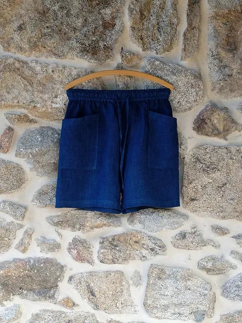 Organic Indigo Hand-Dyed Hemp Shorts