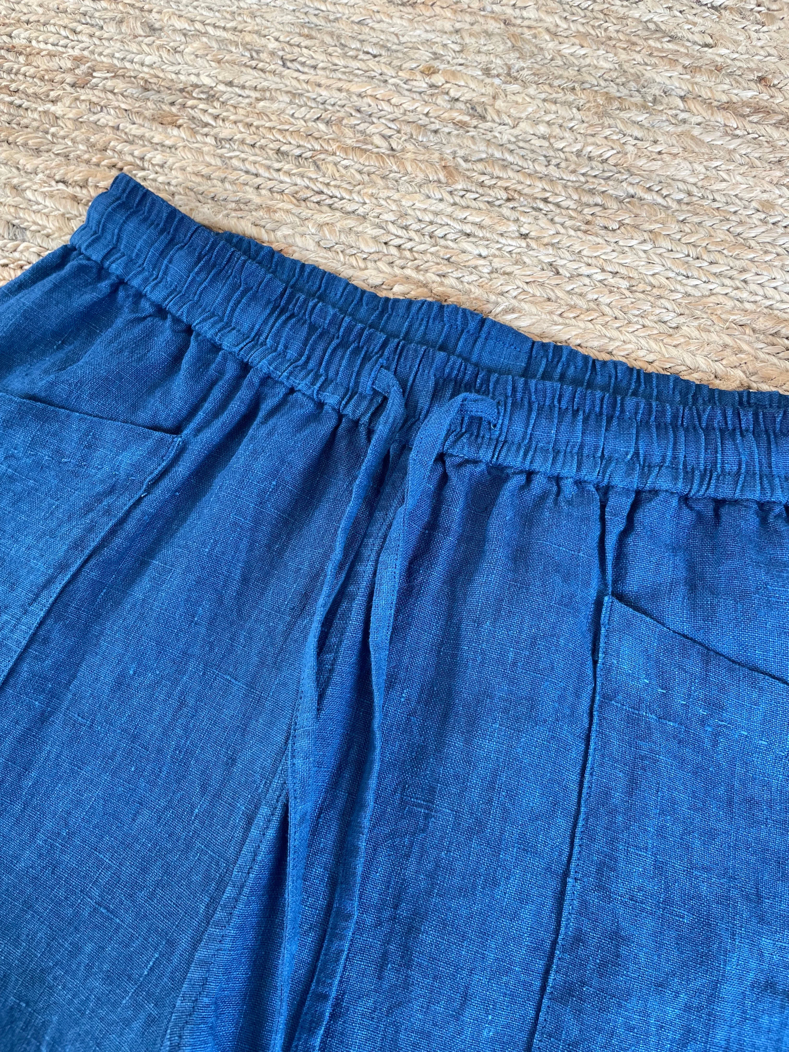 Organic Indigo Hand-Dyed Hemp Shorts