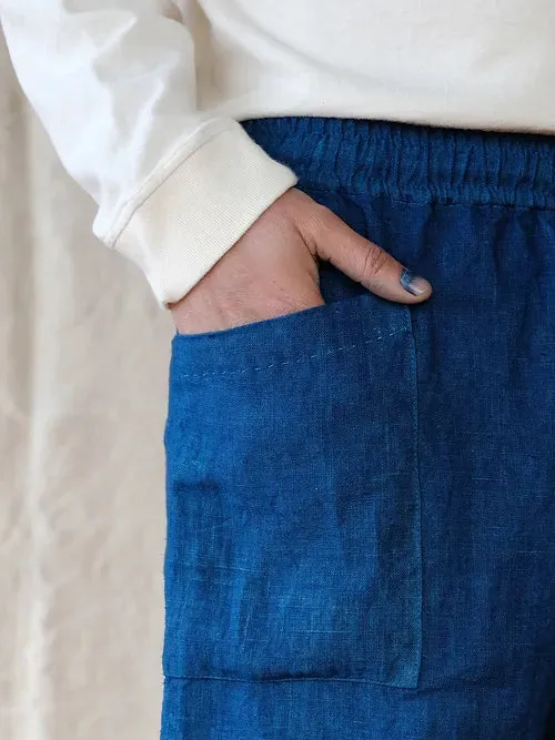 Organic Indigo Hand-Dyed Hemp Shorts