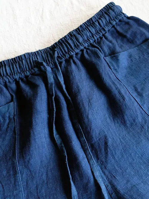 Organic Indigo Hand-Dyed Hemp Shorts