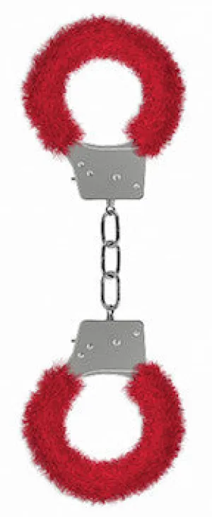 Ouch Beginners Furry Handcuffs - Red