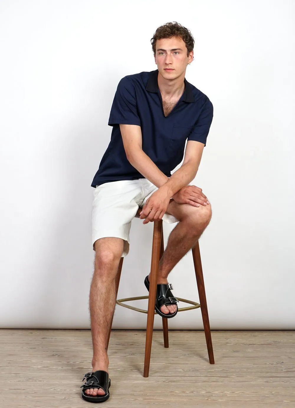 PHILIP | Short Sleeve Pull-On Shirt | Indigo