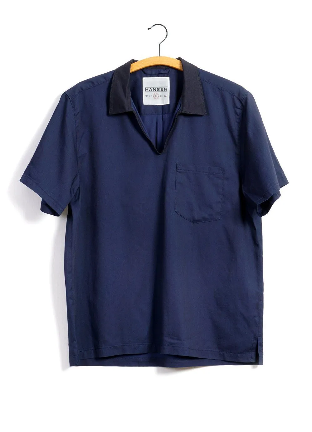 PHILIP | Short Sleeve Pull-On Shirt | Indigo