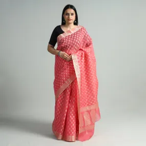 Pink - Banarasi Silk Cotton Cutwork Zari Buti Saree 58