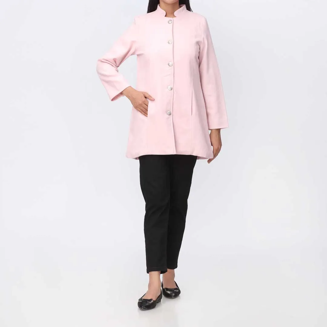 Pink Woolen Button Coat  PW9116