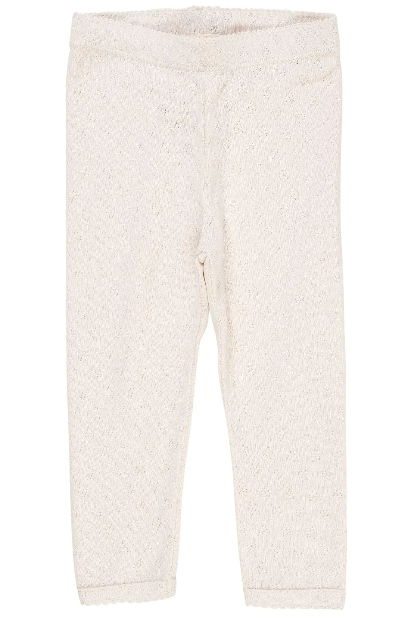 POINTELLE HEART LEGGINGS - CREAM